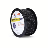 Шнур туристический ADR Reflective rope 6 мм, 30 м (black) светоотражающий