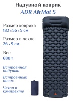 Коврик надувной ADR AirMat 5 (182х56х5 см) navy