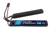 Аккумулятор 7.4V 2600mah (Li-Po) 20C двухлепестковый 12.5*21*128 мм (BlueMax)