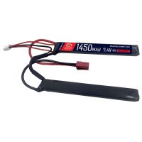 Аккумулятор 7.4V 1450mah (Li-Po) 30С двухлепестковый 115*17*7,5 мм T-разъем (BlueMax)