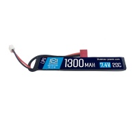 Аккумулятор 7.4V 1300mah (Li-Po) 20C stick 18*12*128 мм T-разъем (BlueMax)