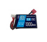 Аккумулятор 11.1V 1300mah (Li-Po) 20C AN/PEQ brick 44*17*65 mm T-разъем (BlueMax)