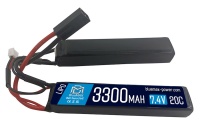 Аккумулятор 7.4V 3300mah (Li-Po) 30С двухлепестковый 19*21*128 мм (BlueMax)
