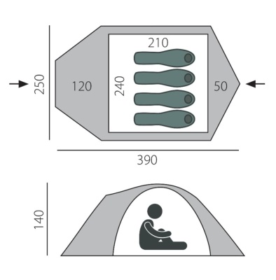 Палатка BTrace Canio 4 (зеленая/беж)5