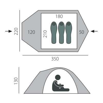 Палатка BTrace Canio 3 (зеленая/беж)4