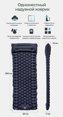 Коврик надувной ADR AirMat 7 (200х65х7 см) navy21