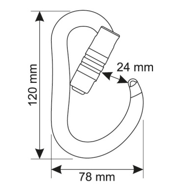 Карабин CAMP Atom 3Lock, Gun metal25