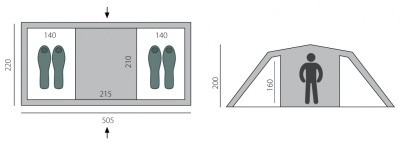 Палатка BTrace Ruswell 4 (зеленая)6