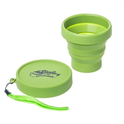 Стакан Tramp 180мл. силикон, с крышкой (олива) TRC-0832