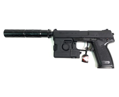 Модель пистолета Tokyo Marui MK23 SOCOM GNB Black (такт.фонарь, кейс, модератор)