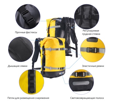 Герморюкзак ADR Kayaking DryPack 55 (black)24