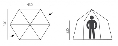 Палатка-шатер BTrace Highland (зеленая/беж)3