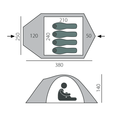 Палатка BTrace Talweg 4 (зеленая)2