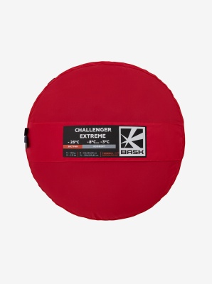 Спальный мешок Bask CHALLENGER EXTREME XL (красный) левый25