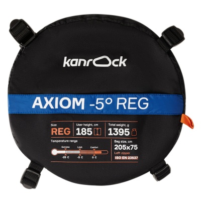 Спальный мешок Kanrock Axiom -5 (regular, blue) левый40