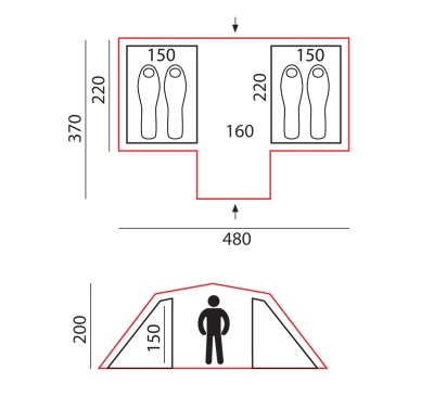 Палатка BTrace Prime 4 (зеленая)2