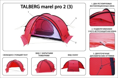 Палатка Talberg MAREL 3 PRO Red6