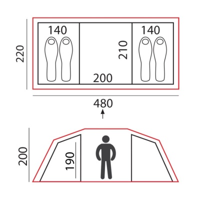 Палатка BTrace Tube 4 Big (зеленая/беж)22