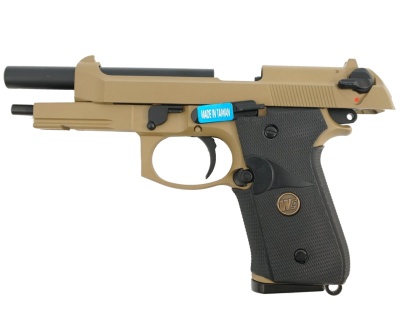 Модель пистолета WE-M009-TAN Beretta M92F, рельса Tan