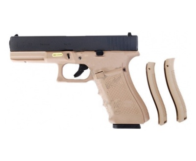 Модель пистолета WE Glock-17 gen5 F WE-G001FVB-BK Version Tan/Black