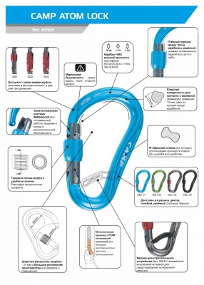 Карабин CAMP Atom Lock, Black24