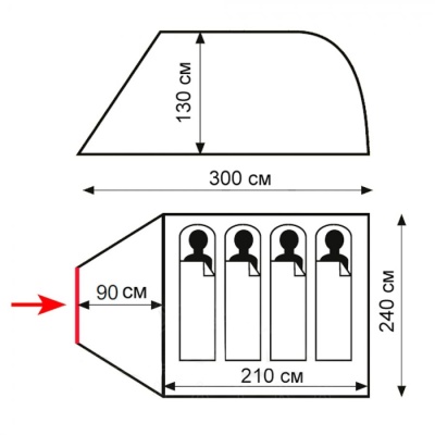 Палатка Totem Summer 4 Plus V22