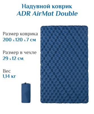 Коврик надувной ADR AirMat Double (200х120х7см) blue