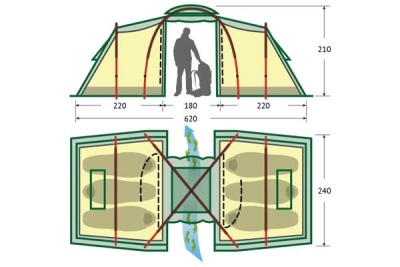 Палатка Alexika MAXIMA 6 LUXE green 9151.6401 15