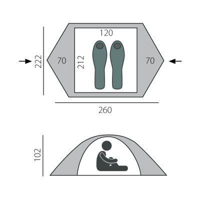 Палатка BTrace Spin 2 (зеленая)2