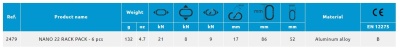 Комплект карабинов CAMP Nano 22 RACK PACK 6 шт3