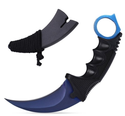 Нож нескладной Патриот PT-TRK14 (керамбит, синий) - Магазин снаряжения для активного отдыха «Адреналин спорт».